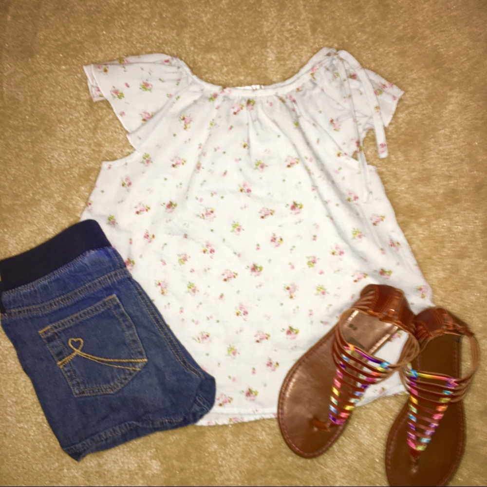 Pale Blue Floral Blouse